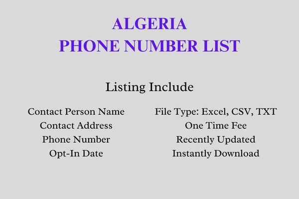 Algeria phone number list