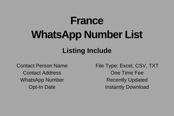 France whatsapp number list