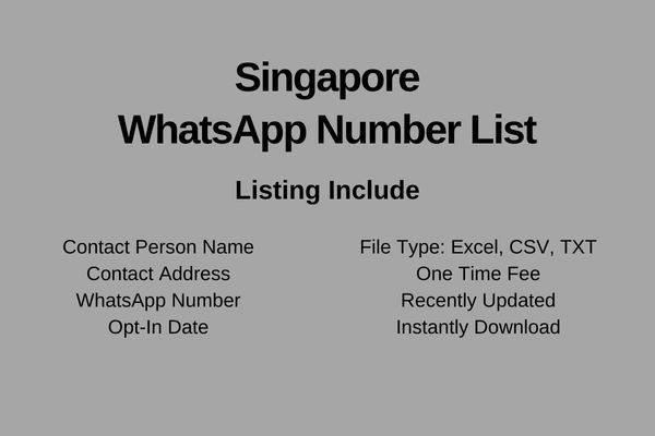 Singapore whatsapp number list