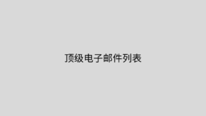 顶级电子邮件列表